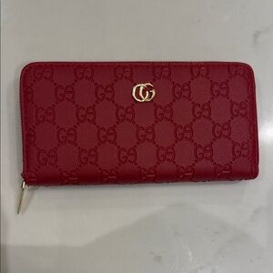 NWOT - Red Leather Zip Wallet